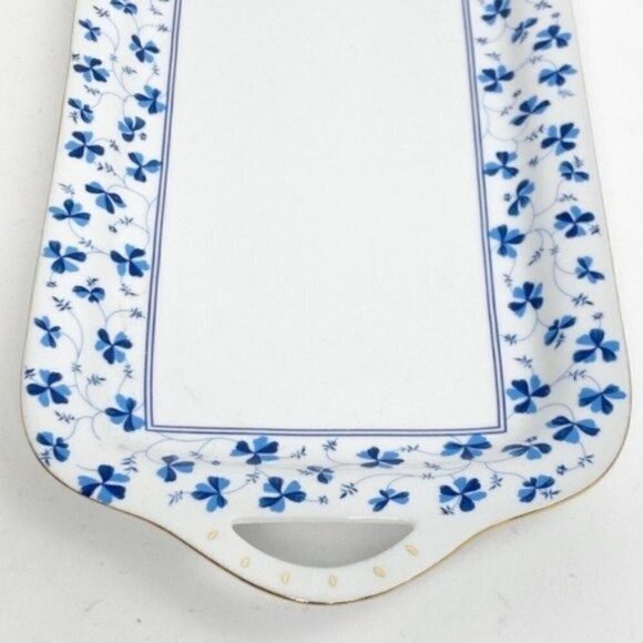 L Godinger & co Blue Belle floral entertaining bread tray 16” x 6” - Picture 2 of 7